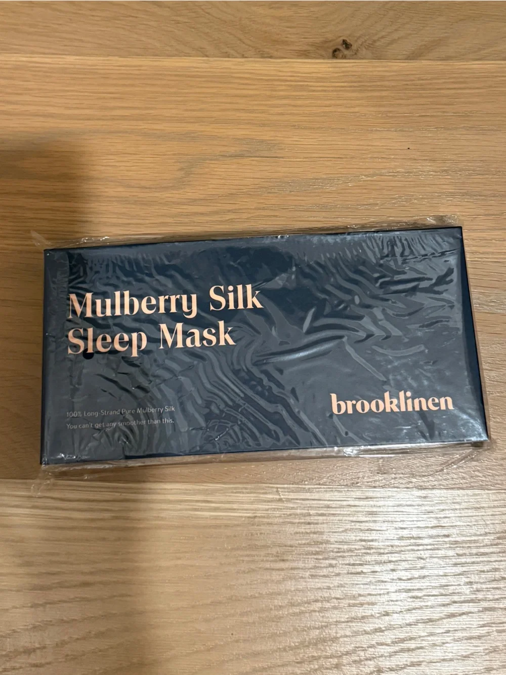 Brooklinen Mulberry Silk Sleep Mask - Navy with Rose Gold
